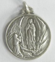 DAME DE LOURDES ARGENT VERITABLE CHAINE PENDENTIF COLLIER