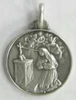 SAINTE RITA ARGENT VERITABLE CHAINE PENDENTIF COLLIER