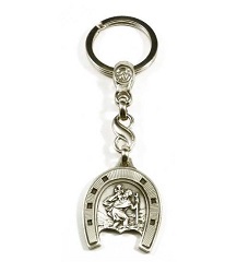SAINT CHRISTOPHE FER A CHEVAL PORTE CLES ECRIN FABRICATION FRANCAISE