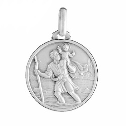 PENDENTIF SAINT CHRISTOPHE ARGENT VERITABLE MEDAILLE CHAINE COLLIER