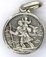 PENDENTIF SAINT CHRISTOPHE ARGENT VERITABLE MEDAILLE CHAINE COLLIER