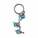 3 COEURS BLEUS PORTE CLES BRELOQUE BOITE