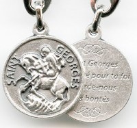 SAINT GEORGES PRIERE VERSO PORTE CLES METAL ARGENTE