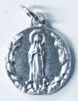 NOTRE DAME DE LOURDES PENDENTIF MEDAILLE METAL ARGENTE