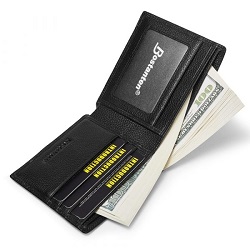 PORTE FEUILLE RFID BLOQUANT CUIR NOIR