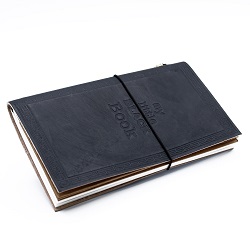 CARNET COUVERTURE CUIR NOIR 22CMS/12CMS