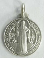 SAINT BENOIT ARGENT VERITABLE CHAINE PENDENTIF COLLIER