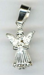 ANGE EN RELIEF ARGENT VERITABLE CHAINE PENDENTIF COLLIER