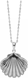 COQUILLE SAINT JACQUES PENDENTIF MEDAILLE ARGENT VERITABLE 925&deg;/&deg;&deg; COLLIER ECRIN