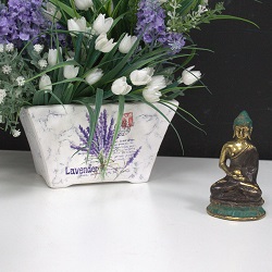 BOUDDHA THAI ASSIS MINI EN LAITON