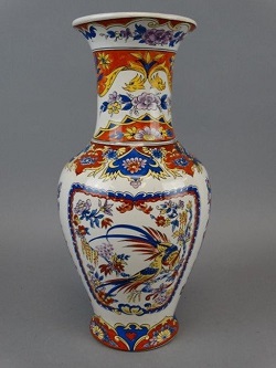 VASE SIGNE Y. P. DEREVUA STYLE OISEAUX FLEURS
