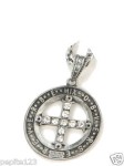 COLLIER CROIX STRASS BLING BLING CERCLE METAL