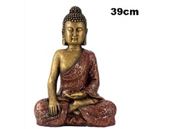 BOUDDHA THAI DORE/ROUGE 39 CMS STATUE SCULPTURE