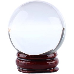 BOULE DE CRISTAL AVEC SOCLE BOIS