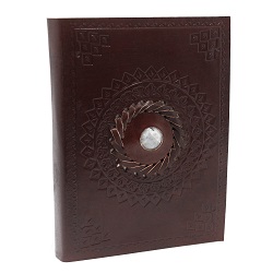 CARNET COUVERTURE CUIR MARRON PIERRE DE LUNE