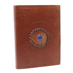 CARNET COUVERTURE CUIR MARRON LAPIS LAZULI