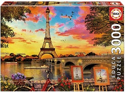 PUZZLE 3000 PIECES COUCHER DE SOLEIL PARIS TOUR EIFFEL