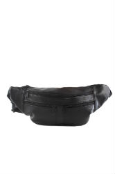 POCHETTE SAC BANANE CEINTURE CUIR NOIR