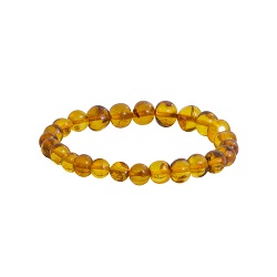 AMBRE RESINE NATURELLE BRACELET BOULES 8 MMS