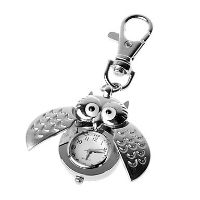 HIBOU PORTE CLES MONTRE ARGENTEE