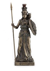 DEESSE ATHENA FACON BRONZE STATUE