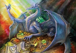 PUZZLE DRAGON BLEU ET LE TRESOR 1500 PIECES