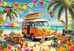 PUZZLE CAMPING CAR A LA PLAGE 1000 PIECES