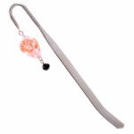 MARQUE PAGE COEUR DORE ROSE