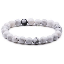 HOWLITE BLANCHE BRACELET BOULES 8 MMS