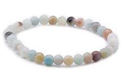 AMAZONITE MULTICOLORE BRACELET BOULES 8 MMS