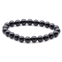 OBSIDIENNE NOIRE BRACELET BOULES 8 MMS