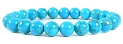 TURQUOISE HOWLITE BRACELET BOULES 8 MMS