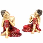 BOUDDHA THAI STATUE SCULPTURE LOT DE 2 ASSORTIS