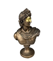 BUSTE APOLLON FACON BRONZE MASQUE STATUE SCULPTURE