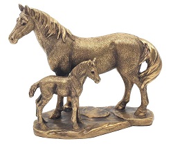 CHEVAL ET SON POULAIN FACON BRONZE STATUE