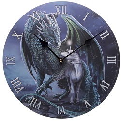 HORLOGE MURALE DRAGON ET LICORNE