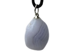 CALCEDOINE BLEUE PIERRE NATURELLE PENDENTIF COLLIER