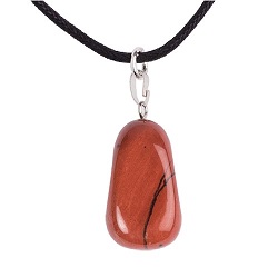 JASPE ROUGE PIERRE NATURELLE PENDENTIF COLLIER