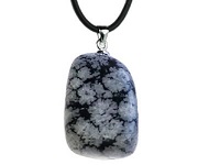 OBSIDIENNE NEIGE PIERRE NATURELLE PENDENTIF COLLIER