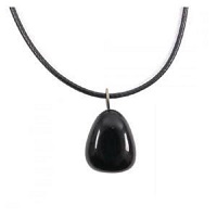 OBSIDIENNE NOIRE PIERRE NATURELLE PENDENTIF COLLIER