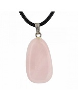 QUARTZ ROSE PIERRE NATURELLE PENDENTIF COLLIER