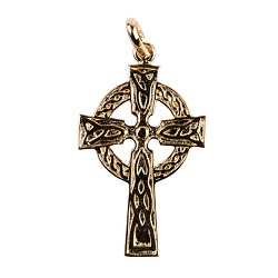 PENDENTIF CROIX CELTE PLAQUE OR CHAINE COLLIER