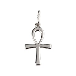 PENDENTIF CROIX DE VIE ARGENT VERITABLE CHAINE COLLIER
