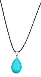 HOWLITE TURQUOISE PIERRE NATURELLE PENDENTIF COLLIER