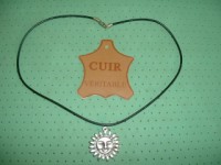 COLLIER SOLEIL CUIR NOIR