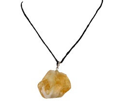 CITRINE CHAUFFEE PIERRE NATURELLE PENDENTIF COLLIER