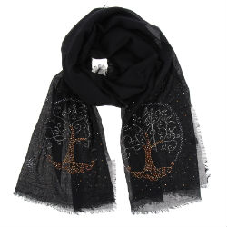 ECHARPE FOULARD STRASS ARBRE DE VIE