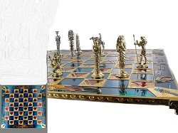 JEU D ECHECS EGYPTE ANCIENNE 45 CMS / 45 CMS METAL