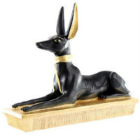 ANUBIS ALLONGE SCULPTURE STATUE GM