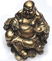 BOUDDHA CHINOIS APPORTANT LA FORTUNE DORE